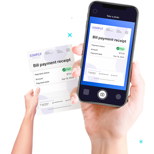 Entering a bill into a phone